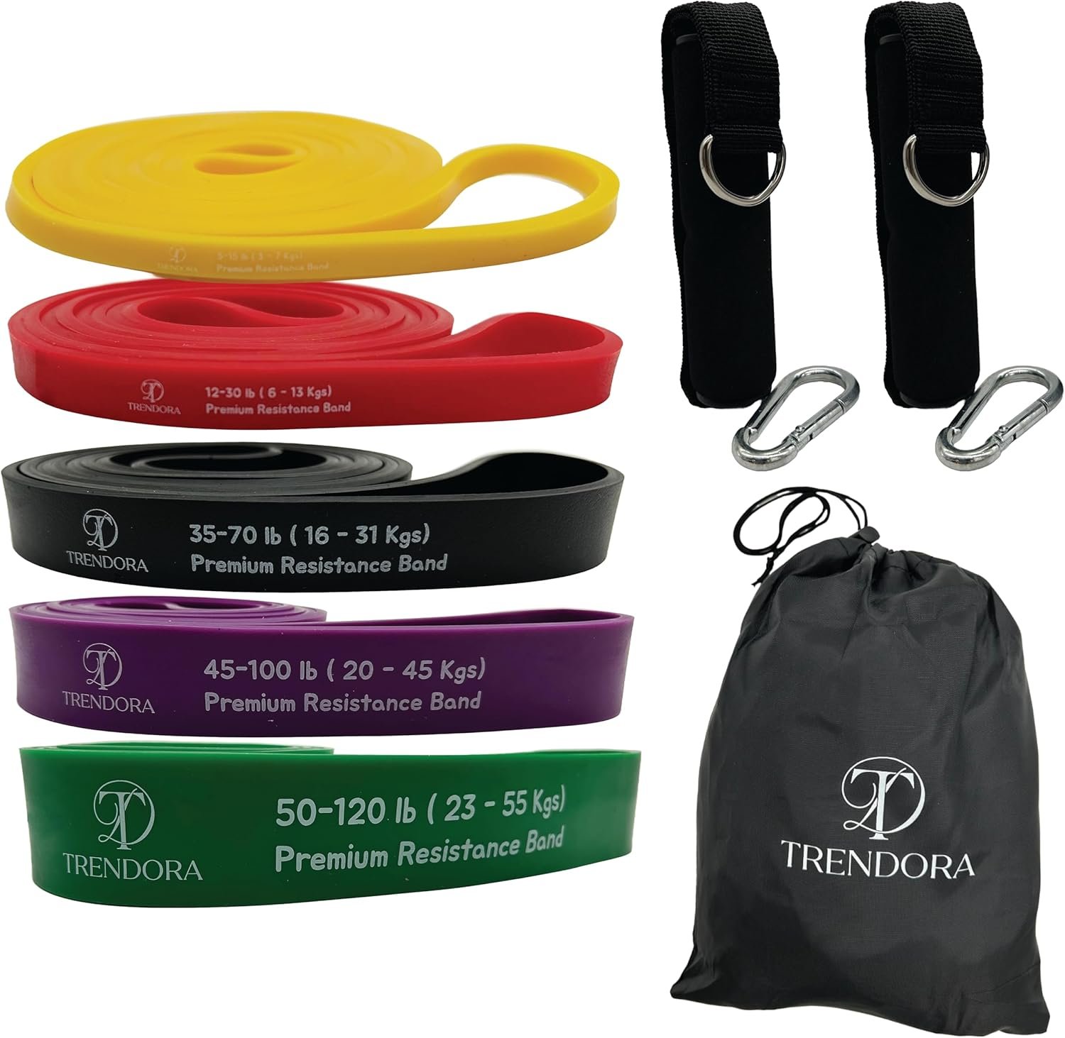 Premium Resistance Bands Set of 5, Exercise Bands, Workout Bands Set for Working Out with Handles for Men Women- Includes 2 Handles,2 Hooks,Storage Bags