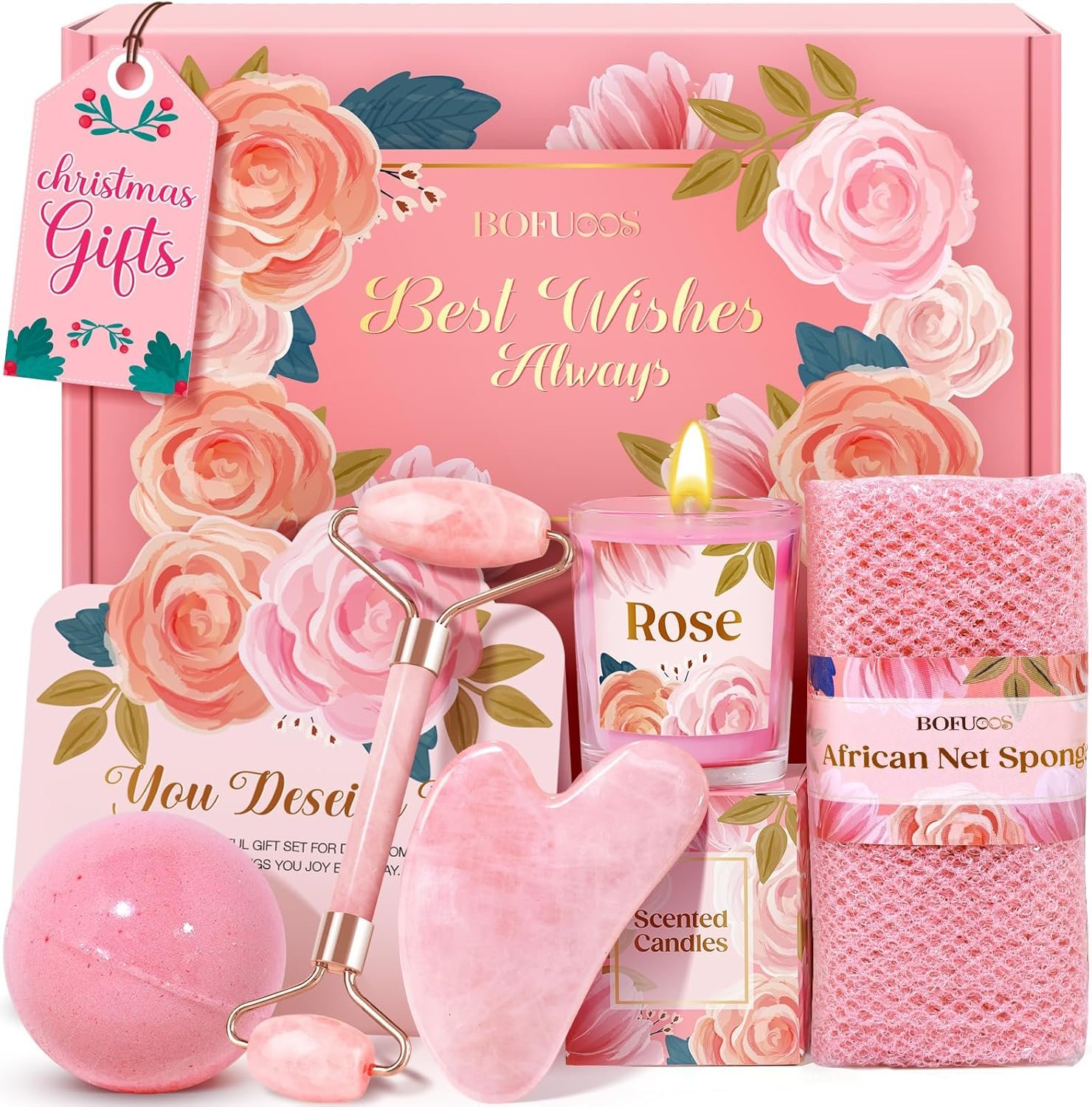 Self Care Spa & Bath Gift Set for Women, Birthday Gifts for Women, Wife, Mom, Sister, Friends, Daughter, Teen Girls – Christmas White Elephant Gift