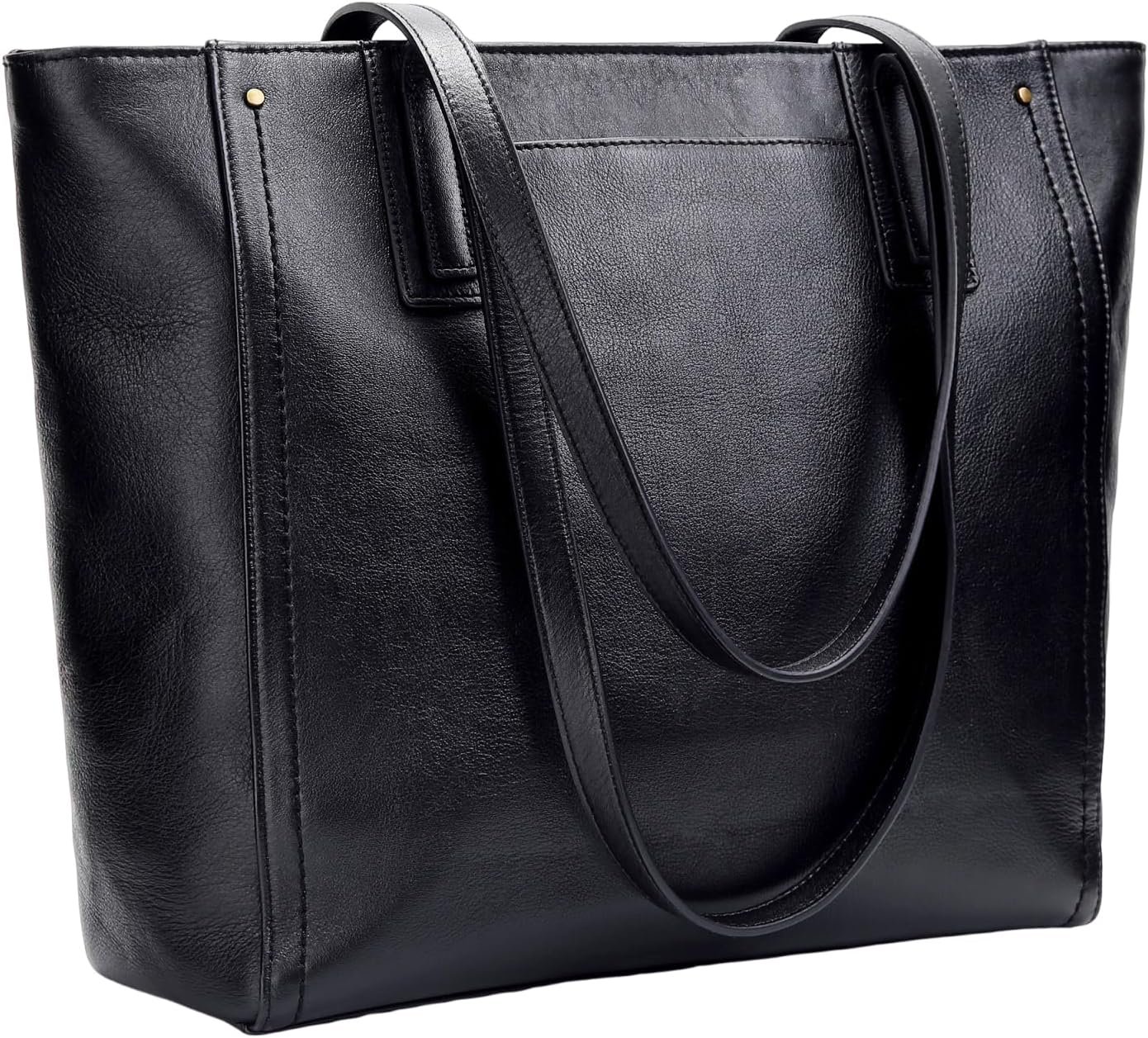 Genuine Leather Work Tote Bag for Women Large Vintage Tote Bag with Zipper Leather Purse and Handbags