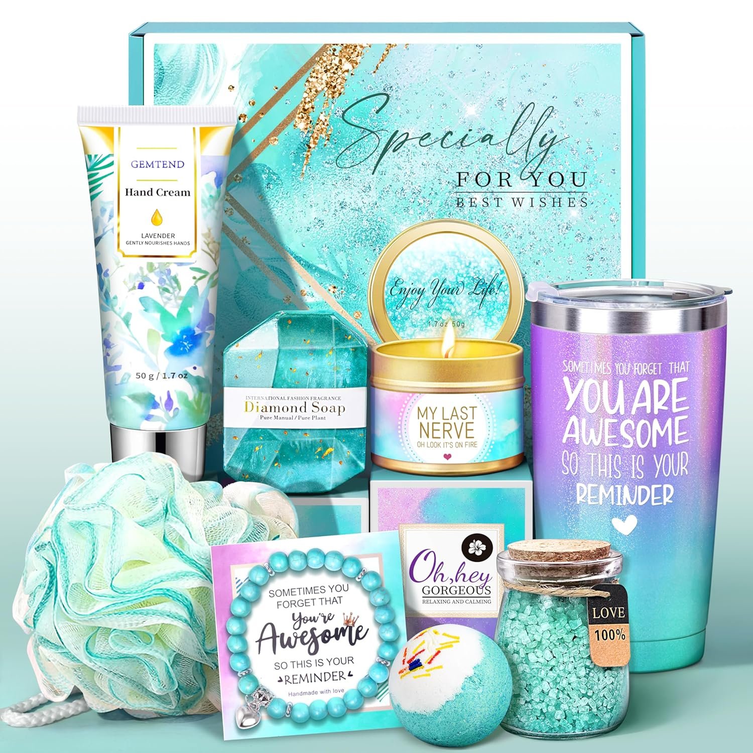 Birthday Gifts for Women, Gifts for Women, Mom, Wife, Girlfriend, Sister, Friends, Her, Relaxing Spa Gifts Basket Self Care Gifts, Christmas, Valentine’s Day, Mother’s Day Gifts