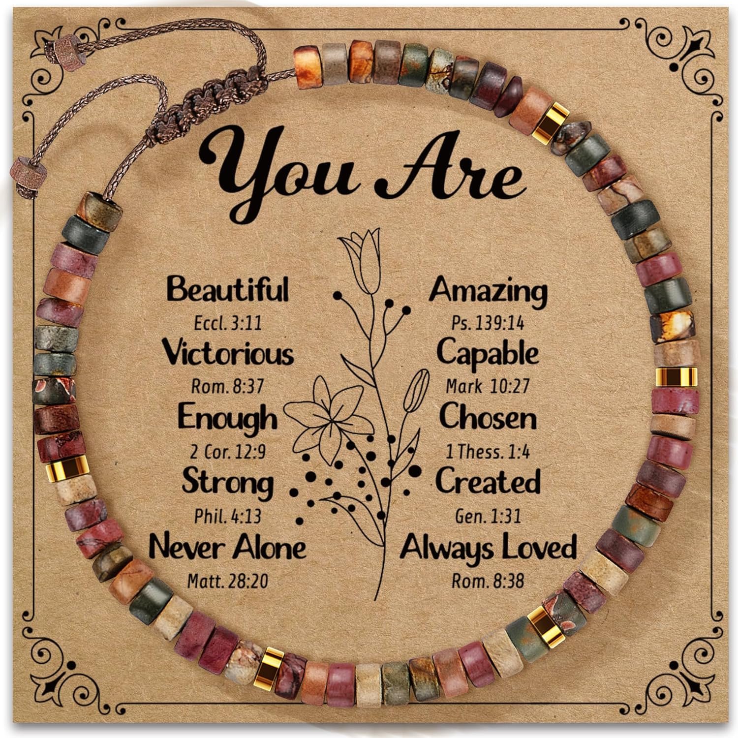 Inspirational Gifts Bracelets for Women: Mothers Day Birthday Gifts for Mom Women Friends Sister – Healing Natural Stone Beads Bracelets Thinking of you Get Well Soon Gift for Women