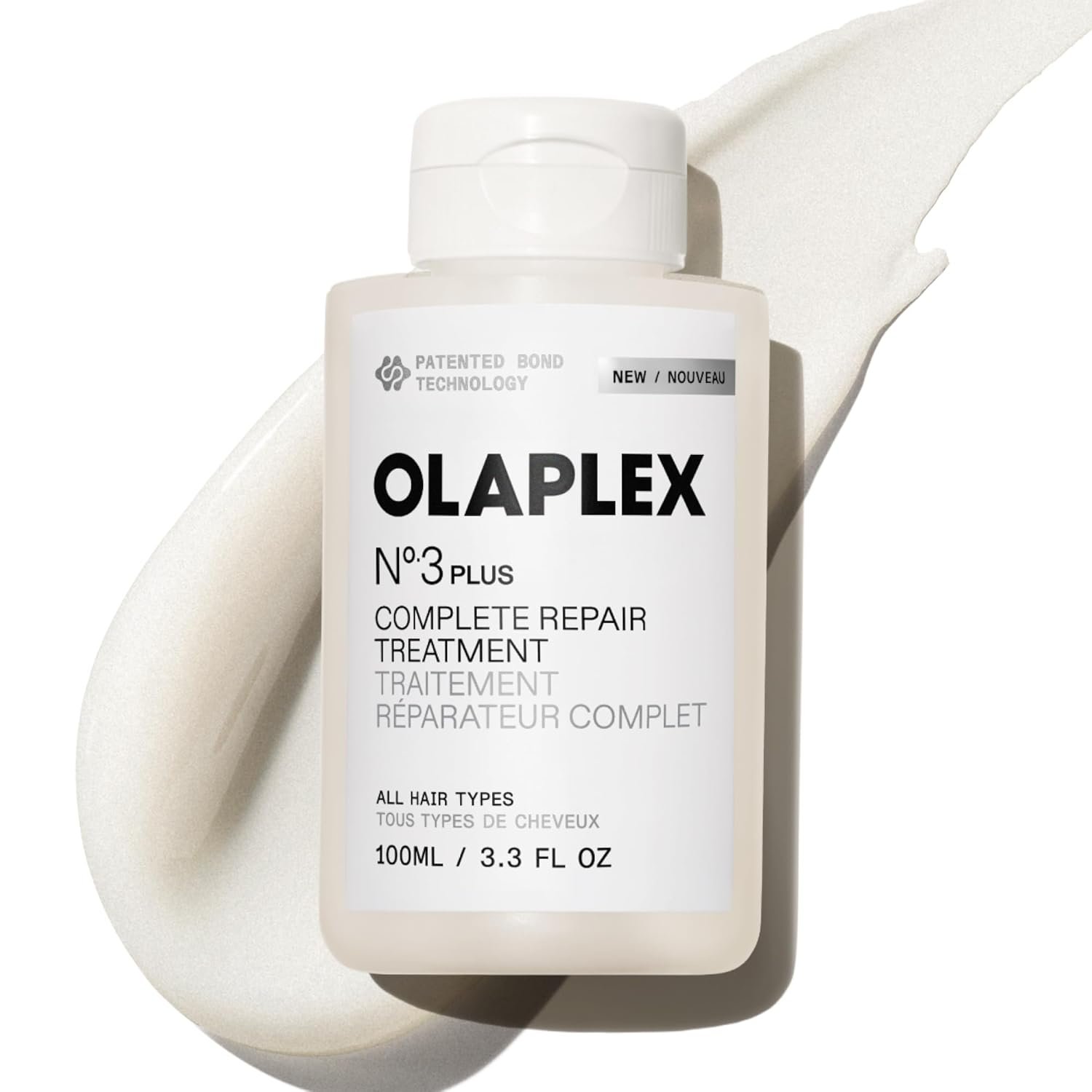 Olaplex N°.3PLUS Complete Repair Treatment: 3-minute Pre-shampoo Treatment to Immediately Repair Hair Damage for Softer, Stronger Hair | For Coily, Curly, Straight, and Wavy, 100 mL / 3.3 Fl Oz