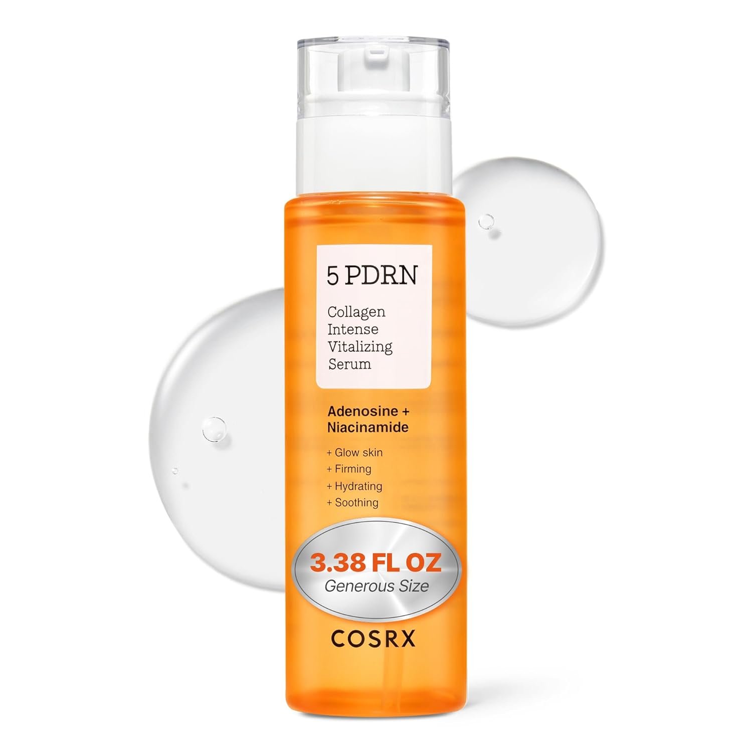 COSRX 5 PDRN Collagen Intense Vitalizing Serum – Korean Serum for Skin Firming & Glowing with Salmon DNA, Centella, Lactobacillus PDRN & Collagen, Korean Skin Care (3.38 fl.oz.)