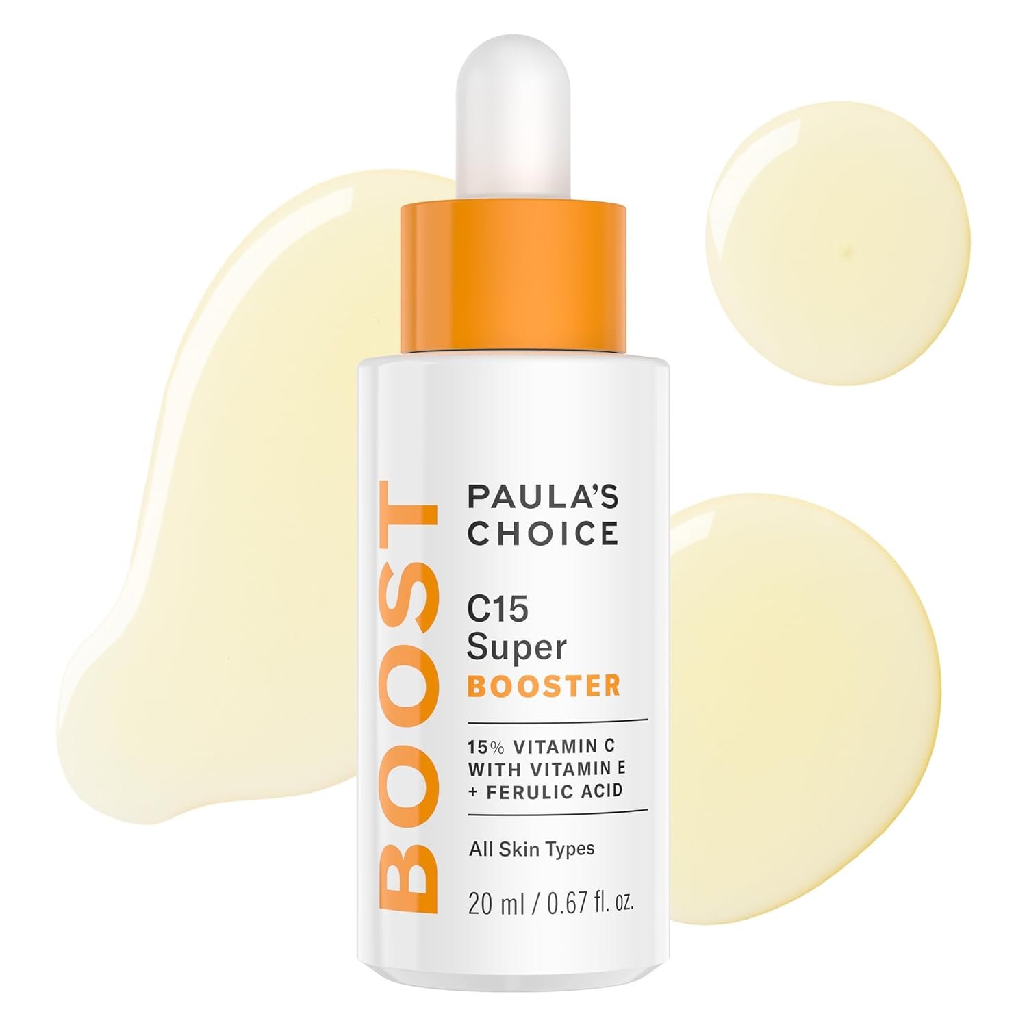 Paula’s Choice BOOST C15 Super Booster, 15% Vitamin C Serum for Face, Face Serum with Vitamin E & Ferulic Acid for Discoloration & Glow, Fragrance-Free