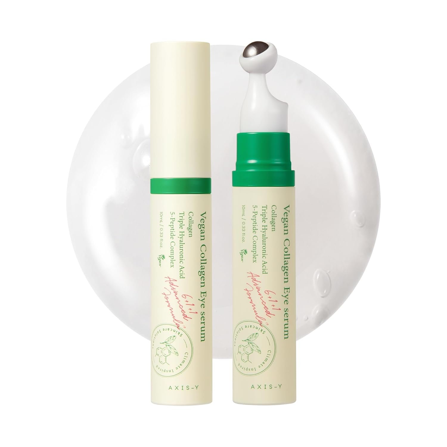 AXIS-Y Vegan Collagen Eye Serum – K Beauty Triple Hyaluronic Acid & Peptide Collagen Serum Improve Skin Elasticity, Reduce Fine Lines & Dark Circles – Vegan Korean Skin Care Eye Cream (0.33 fl. oz.)