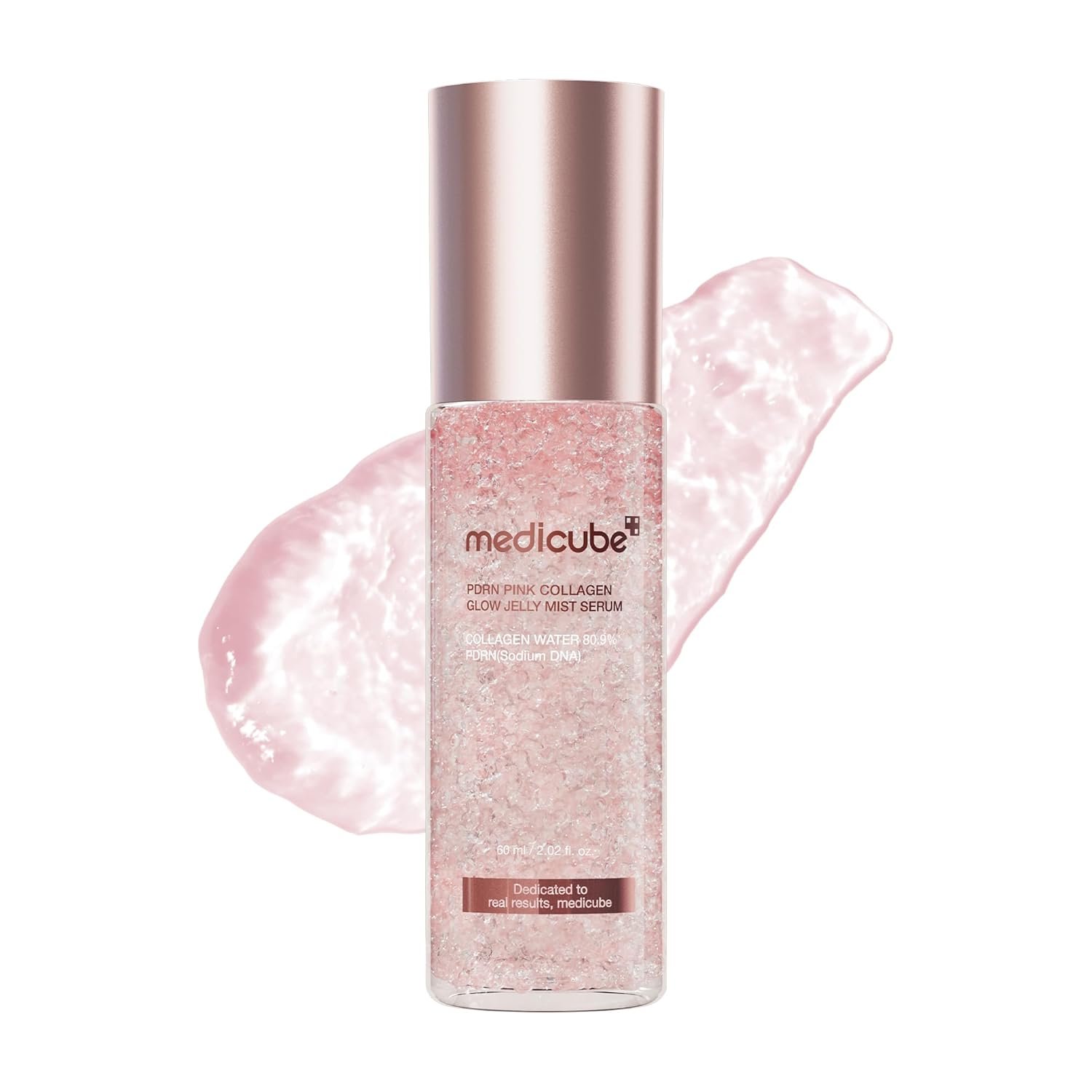 medicube Jelly Mist Serum with Pink PDRN Collagen | Dual-Texture Glow Spray with Niacinamide, Glutathione, Ceramide, Hyaluronic Acid | for Hydration, Radiance, Plump-Looking Skin | 2.02 fl.oz