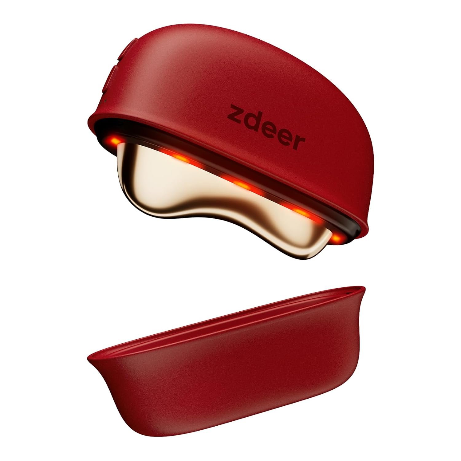 ZDEER GS5 Brass Heated Electric Gua Sha Facial Sculpting Tool with Vibration, Women’s Facial Massager, LED Red Light Therapy for Neck & Face, Skin Firming Device, Premium Birthday Gift for Women, Red | Brass Heated Electric Gua Sha Facial Sculpting Tool with Vibration