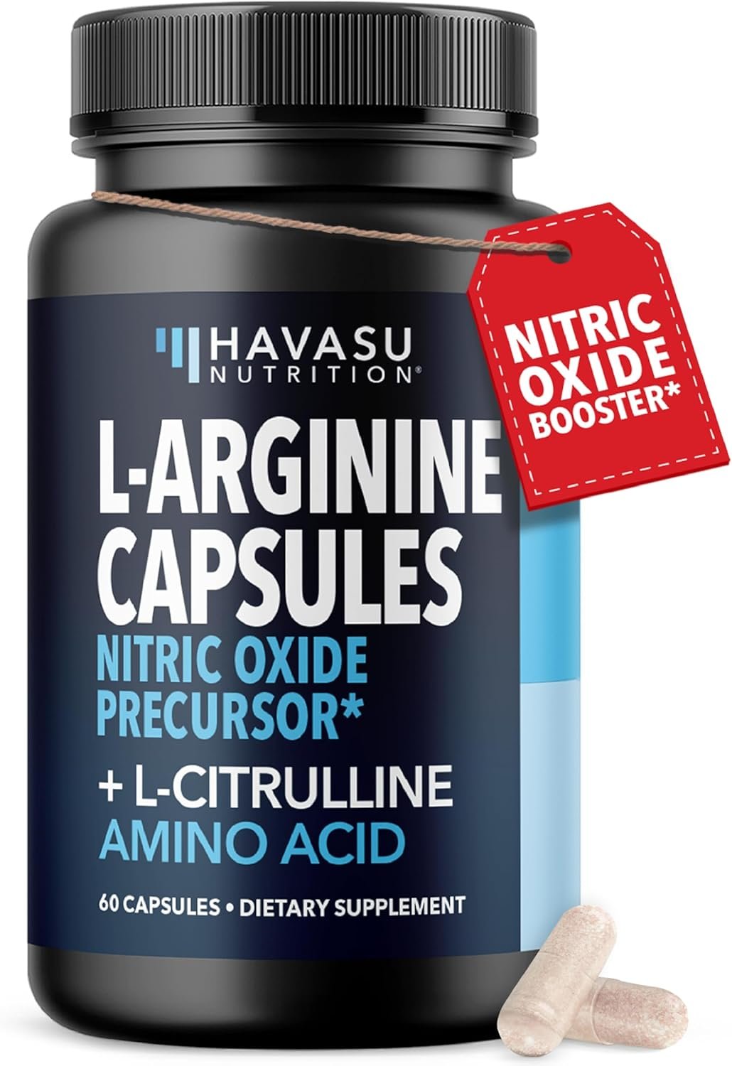 L-Arginine Capsules with L-Citrulline – Nitric Oxide Supplement – L Arginine and L Citrulline Blend – 60 Count – Vegan, Non-GMO Capsules for Performance, Endurance and Muscle Support – 1 Month Supply