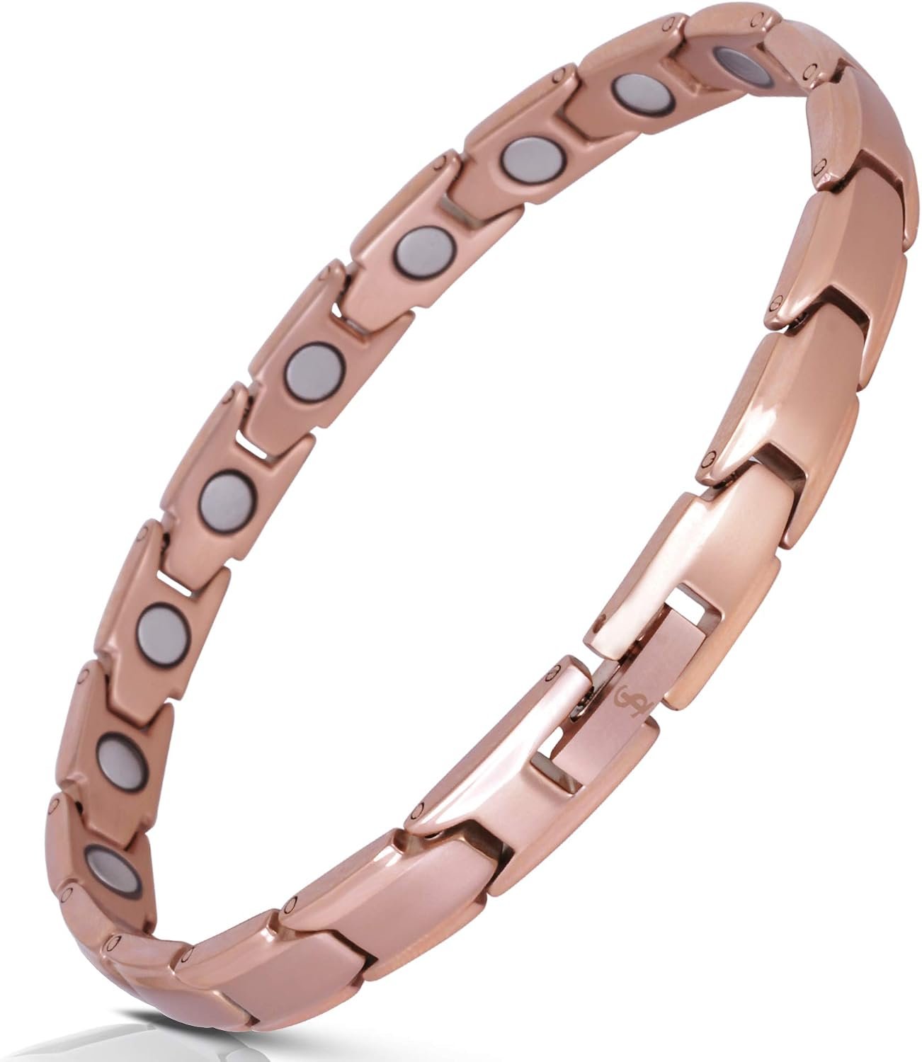 Smarter LifeStyle Elegant Titanium Magnetic Bracelet for Women – Adjustable Bracelet Length with Sizing Tool for Perfect Fit, Womens Magnetic Bracelet (Rose Gold)