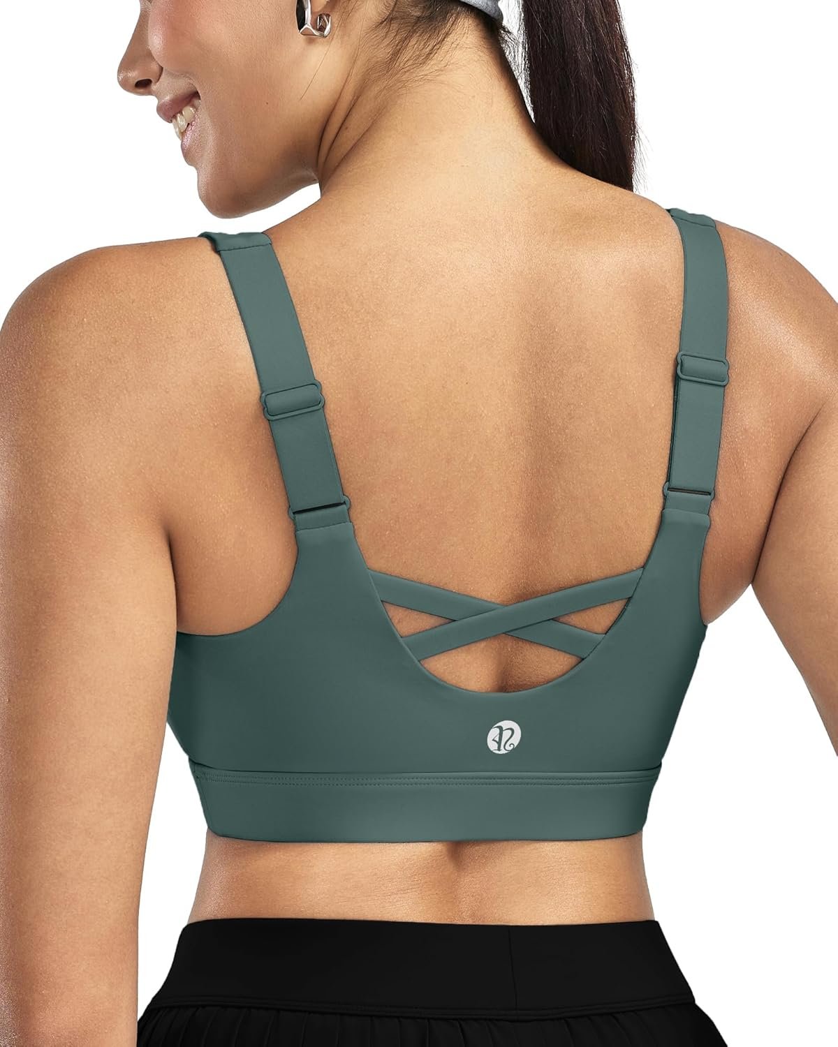 RUNNING GIRL Sports Bras for Women High Support, Adjustable Straps High Impact Sports Bras with Sewn in Pads Workout Bra