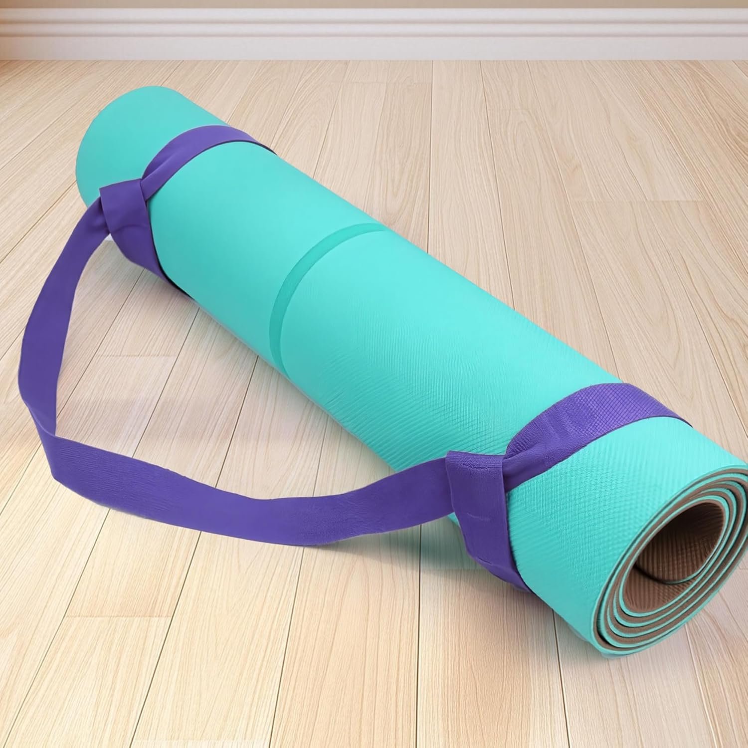 Yoga Mat Carrier Strap Adjustable Cotton Sling for Large Thick Mats 2 in 1 Carrying Strap and Stretching Band