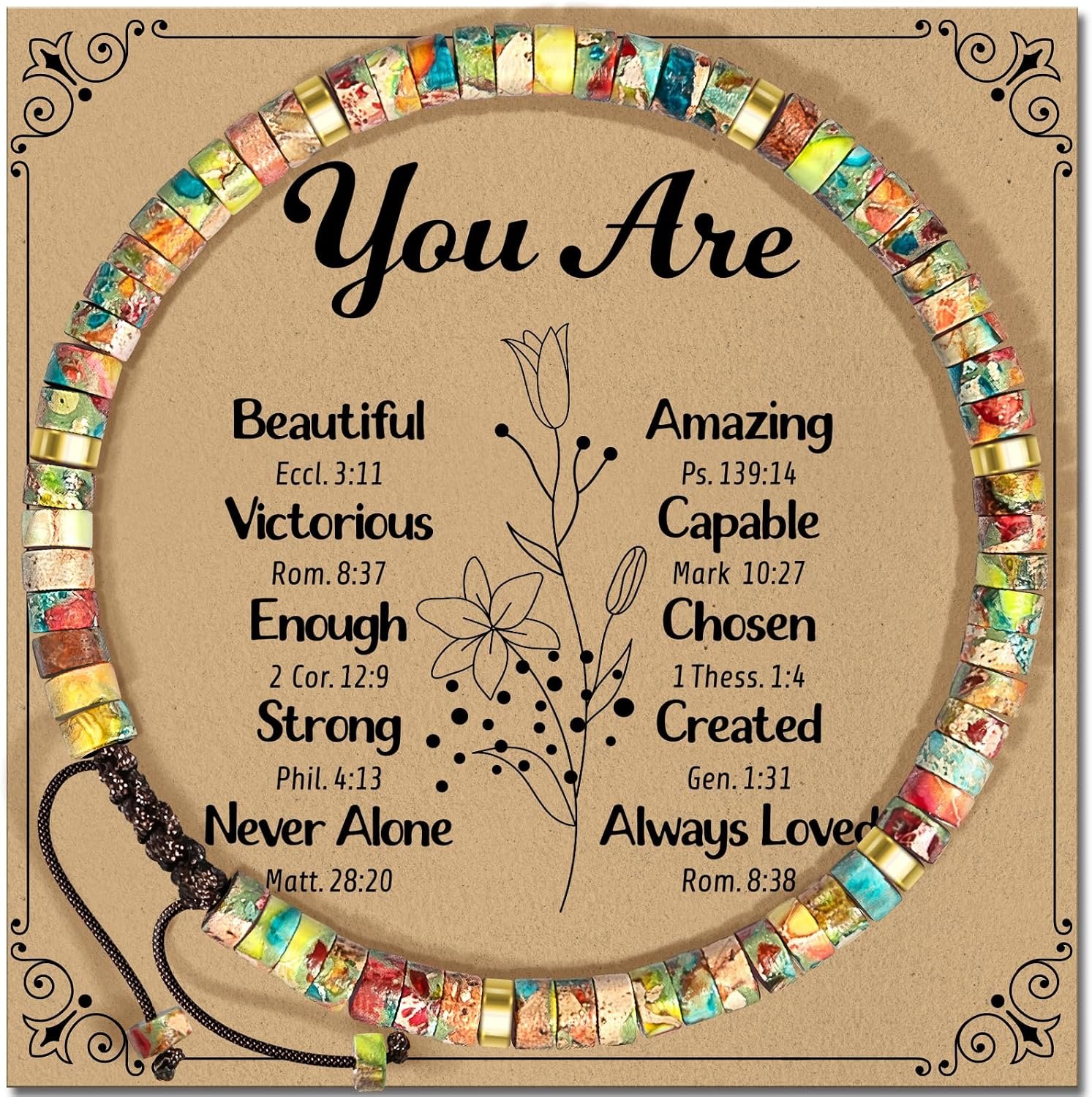 Inspirational Gifts Bracelets for Women: Mothers Day Birthday Gifts for Mom Women Friends Sister – Healing Natural Stone Beads Bracelets Thinking of you Get Well Soon Gift for Women