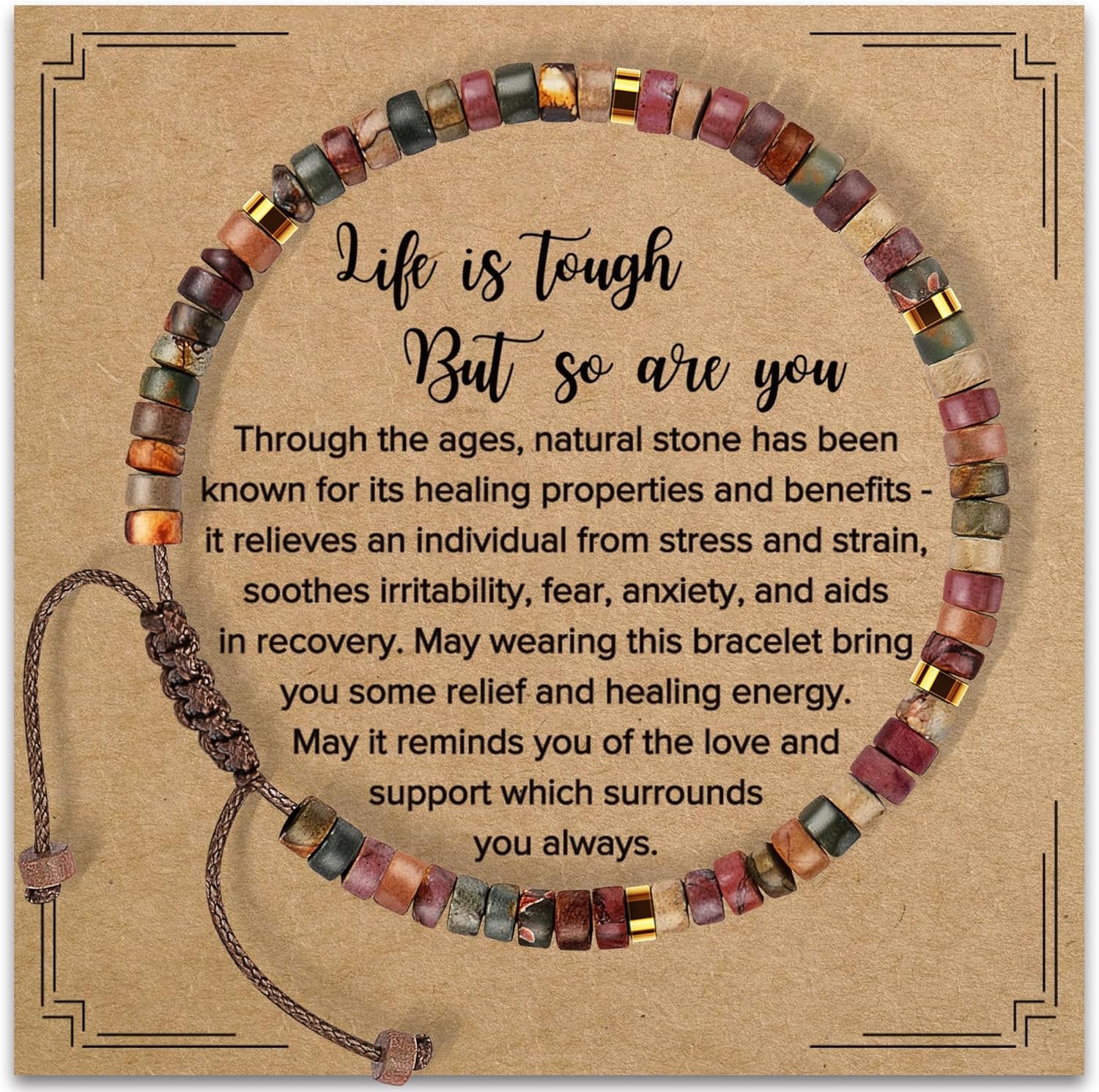 Inspirational Gifts Bracelets for Women: Mothers Day Birthday Gifts for Mom Women Friends Sister – Healing Natural Stone Beads Bracelets Thinking of you Get Well Soon Gift for Women