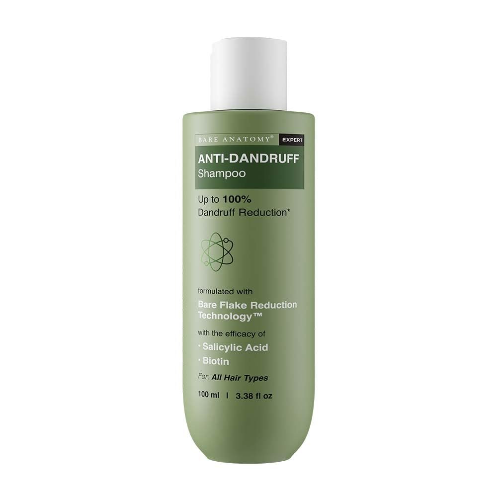 Bare Anatomy Anti Dandruff Shampoo | Reduces Up to 100% Dandruff and Strengthens Hair|Derma Approved Shampoo with Salicylic Acid & Biotin |Helps Remove Flakes & Itching| All Hair types | Unisex |100ml