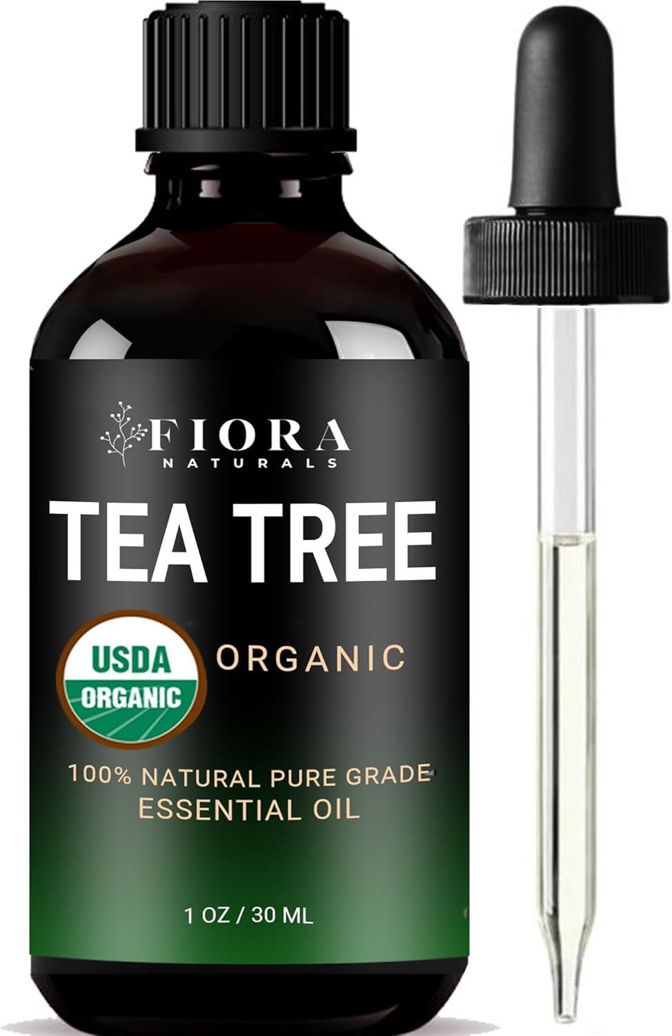 Tea Tree Oil – 100% Pure Organic Tea Tree Essential Oil for Skin, Face, Hair, Scalp, Nails, and Toenail – 1 fl oz – By Fiora Naturals