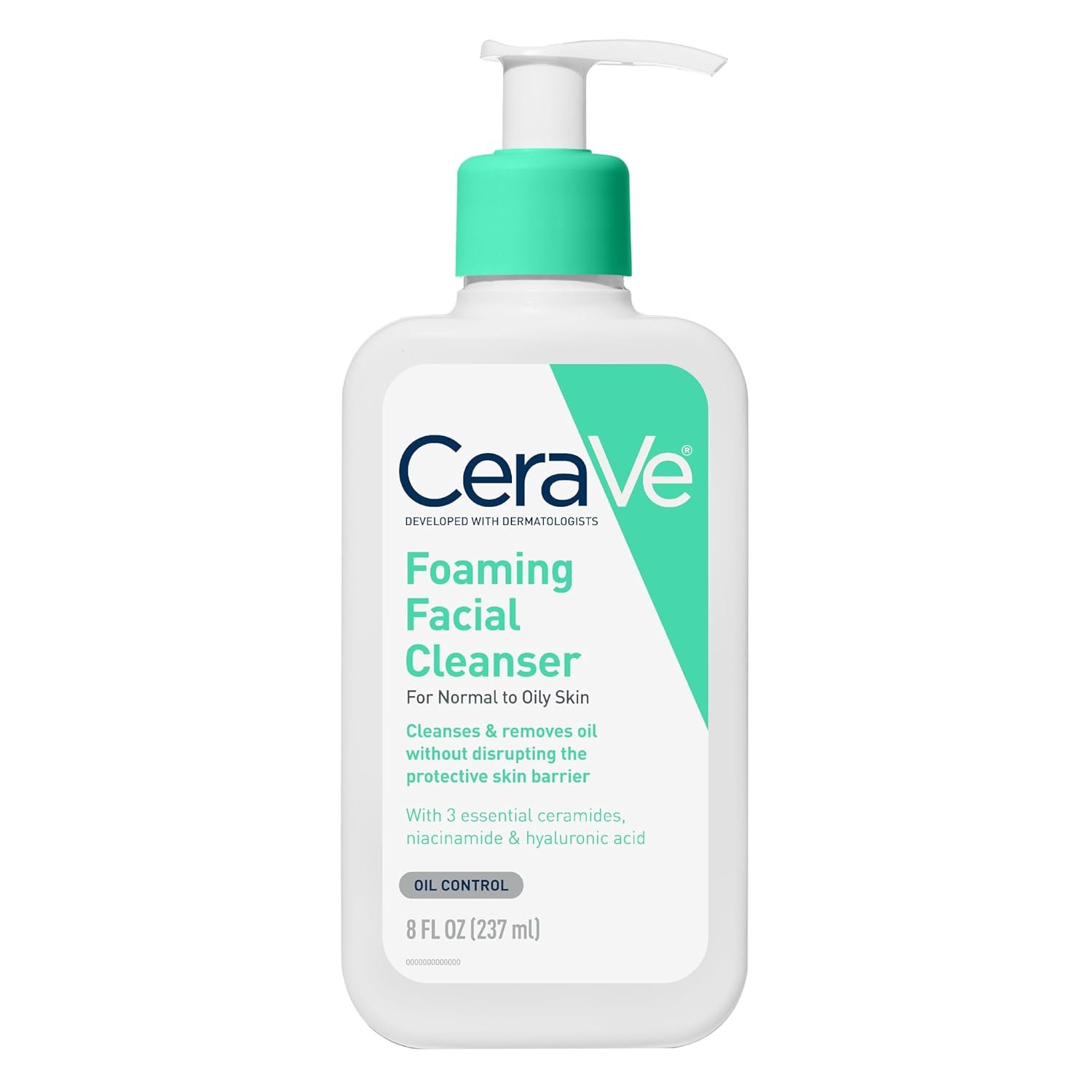 CeraVe Foaming Facial Cleanser, Daily Face Wash for Oily Skin, Hyaluronic Acid + Ceramides + Niacinamide, Fragrance Free, Non-Drying Oil Control Face Wash, 8 Fluid Ounces