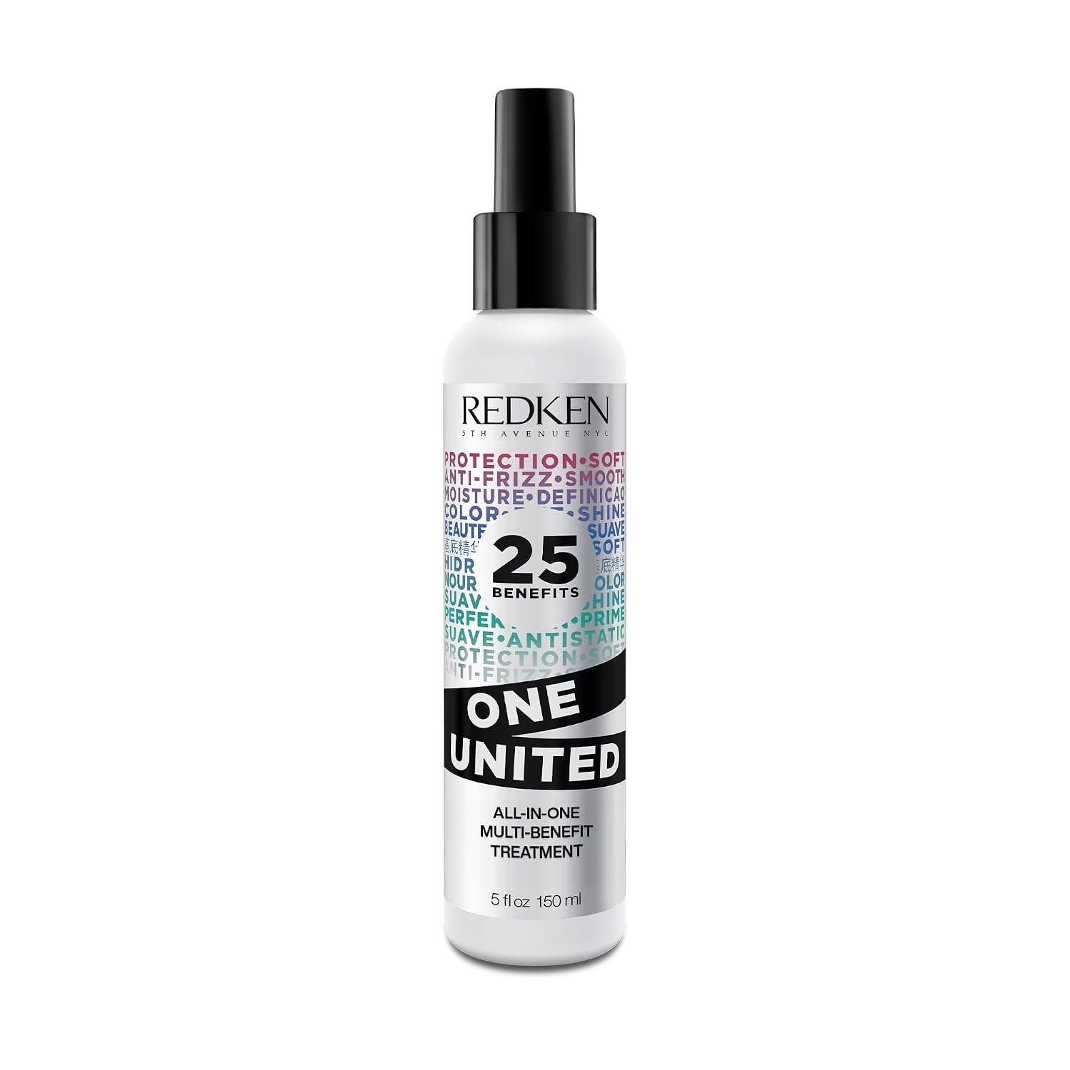 Redken One United All-In-One Leave In Conditioner – Multi-Benefit Leave In Treatment For All Hair Types, Heat Protectant and Detangler Spray, Paraben-Free