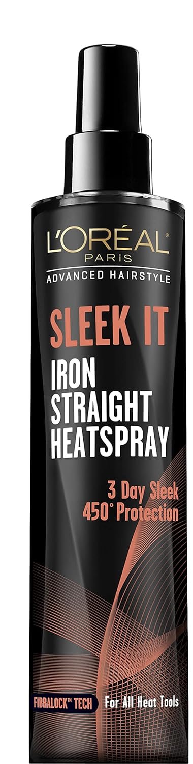L’Oréal Paris Advanced Hairstyle Sleek It Iron Straight Heat Spray, 5.7 Ounce