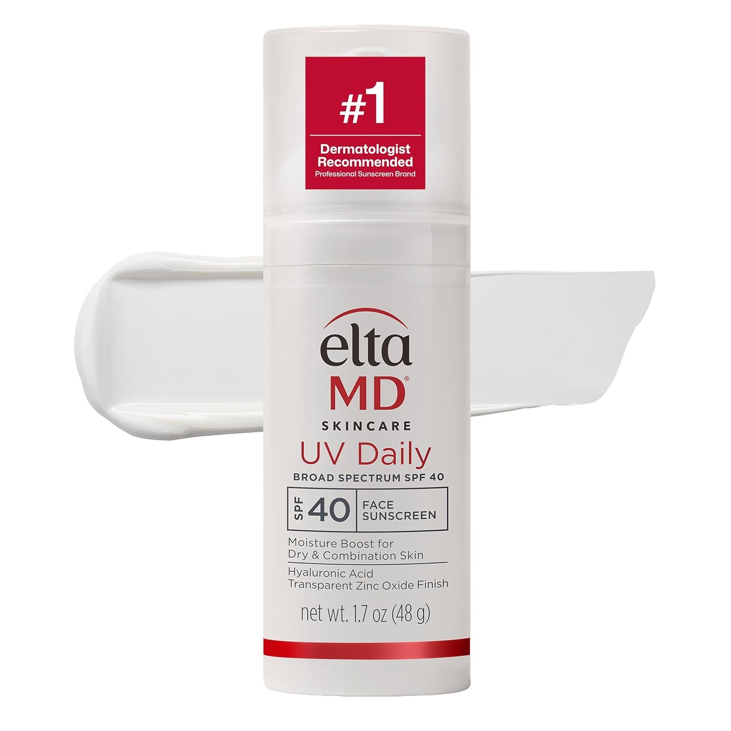EltaMD UV Daily SPF 40 Face Sunscreen Moisturizer with Zinc Oxide, Daily Face Moisturizer with SPF, Sunscreen, For Dry Skin 1.7 oz Pump