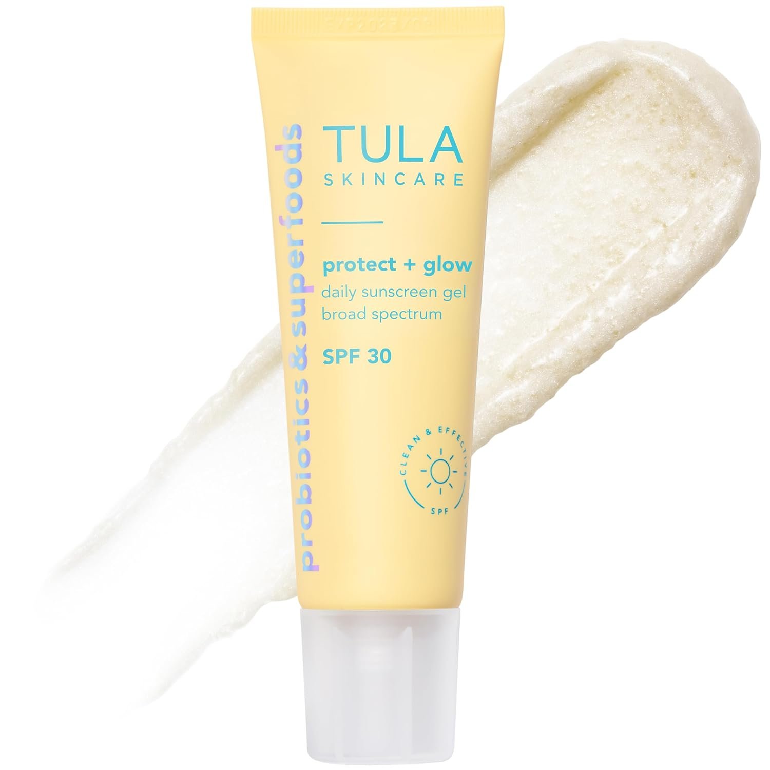 TULA Skincare Protect + Glow Daily Sunscreen SPF, for Dullness & Sun Protection with Prebiotic Extracts & Probiotic Superblend
