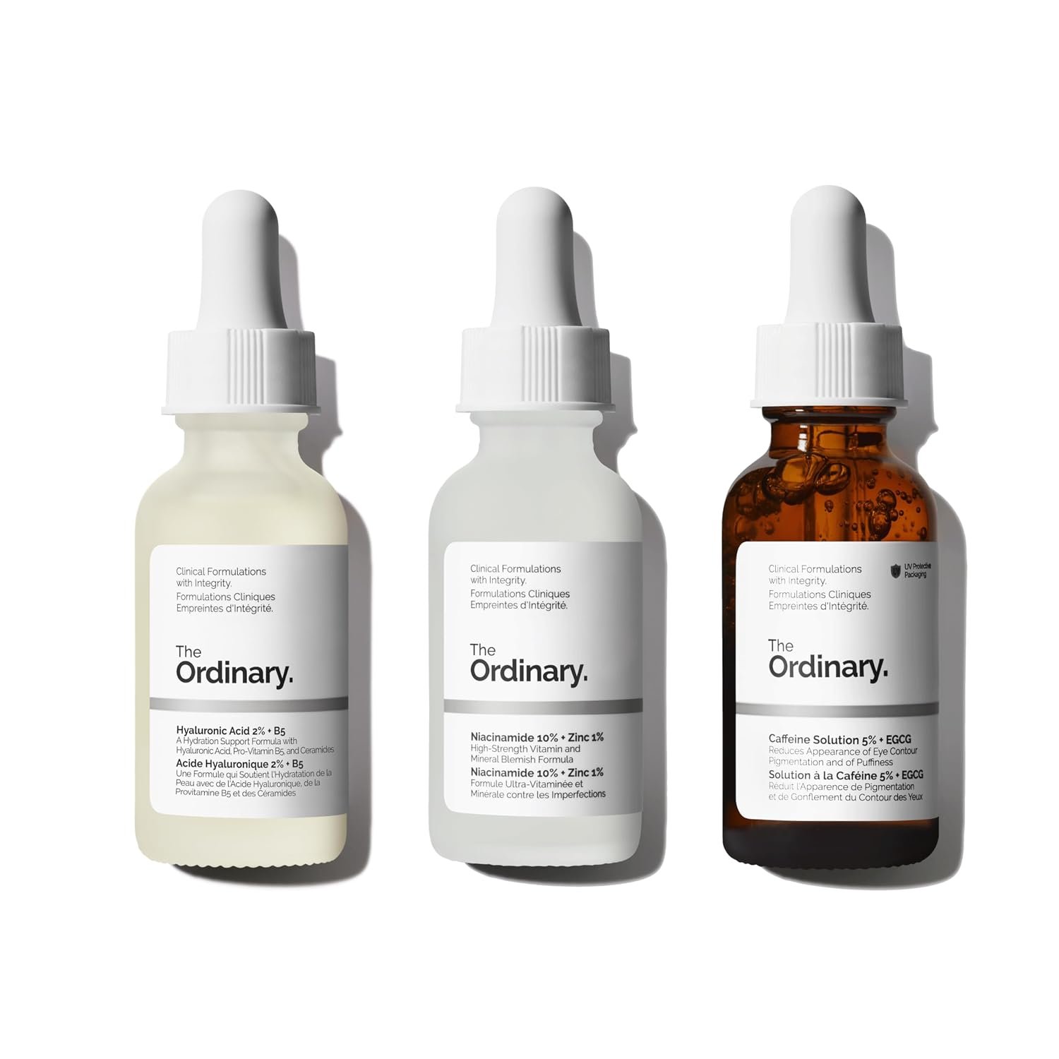 The Ordinary Serum Favorites Set – Hyaluronic Acid 2% + B5, Niacinamide 10% + Zinc 1%, Caffeine Solution 5% + EGCG Eye Serum, Serums for Hydrating, Brightening & Pore-Minimizing Skin Care