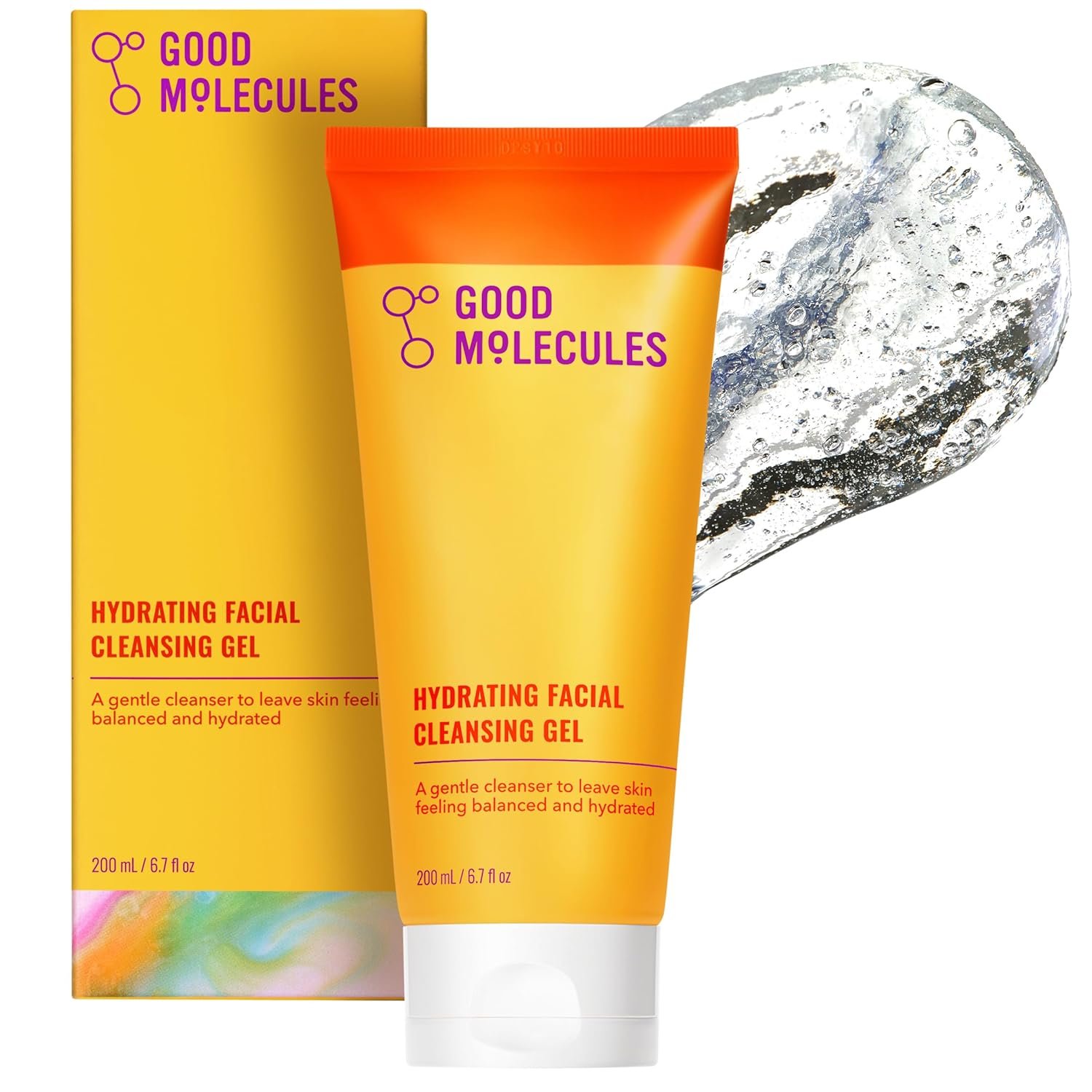 Good Molecules Hydrating Facial Cleansing Gel – Face Wash with Rosewater and Pineapple Extracts to Brighten, Cleanse, and Moisturize – Facial Cleanser, Skin Care
